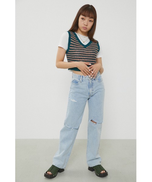 LAGUA GEM（ラグアジェム）の「V NECK KNIT VEST　Vネックニットベスト（ベスト・レディース・ブラック/パープル/グリーン・FREE）」の11枚目の写真