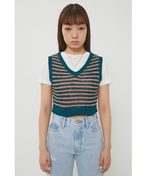 LAGUA GEM（ラグアジェム）の「V NECK KNIT VEST　Vネックニットベスト（ベスト・レディース・ブラック/パープル/グリーン・FREE）」の12枚目の写真