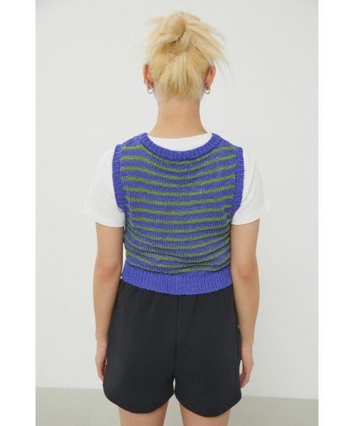 LAGUA GEM（ラグアジェム）の「V NECK KNIT VEST　Vネックニットベスト（ベスト・レディース・ブラック/パープル/グリーン・FREE）」の17枚目の写真