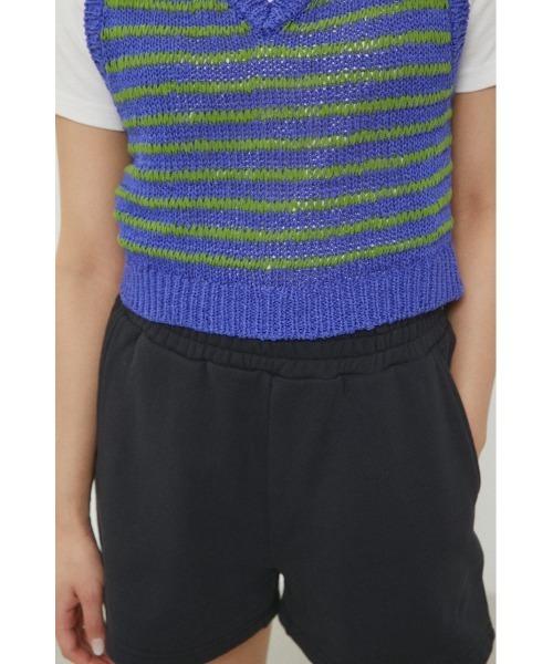 LAGUA GEM（ラグアジェム）の「V NECK KNIT VEST　Vネックニットベスト（ベスト・レディース・ブラック/パープル/グリーン・FREE）」の20枚目の写真