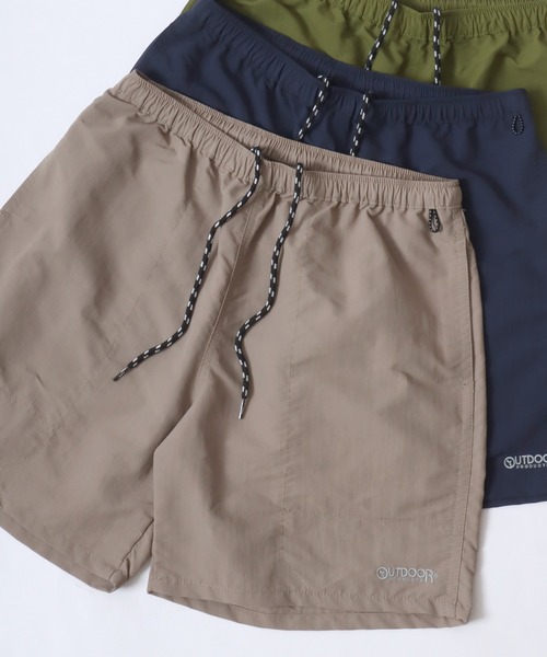 OUTDOOR PRODUCTS（アウトドアプロダクツ）の「OUTDOOR PRODUCTS/アウトドアプロダクツ 水陸両用 接触冷感 UVカット ナイロン ロゴ ワンポイント刺繍 無地 バギー ショートパンツ/ハーフパンツ/ショーツ/レディース メンズ（その他パンツ・メンズ・チャコールグレー/ブラック/パープル/ネイビー/オレンジ/グリーン/マスタード/モカ/ラベンダー/ライトイエロー/グリーン系その他/オレンジ系その他/オリーブ・LL/M/L）」の3枚目の写真