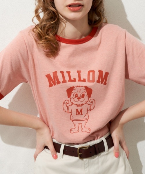 MERLOT（メルロー）の「レトロな雰囲気が可愛い　パグリンガーT（Tシャツ/カットソー・レディース・ブラック/ネイビー/テラコッタ・FREE）」の3枚目の写真