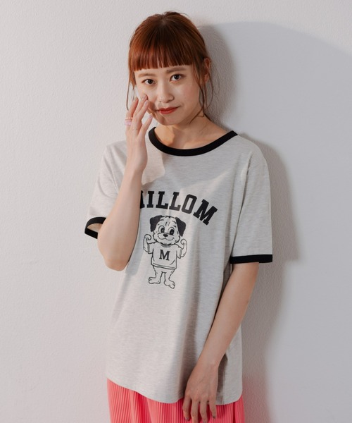 MERLOT（メルロー）の「レトロな雰囲気が可愛い　パグリンガーT（Tシャツ/カットソー・レディース・ブラック/ネイビー/テラコッタ・FREE）」の4枚目の写真
