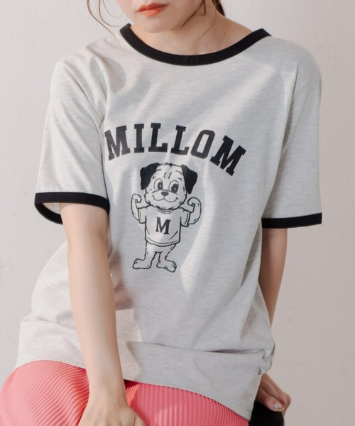 MERLOT（メルロー）の「レトロな雰囲気が可愛い　パグリンガーT（Tシャツ/カットソー・レディース・ブラック/ネイビー/テラコッタ・FREE）」の5枚目の写真