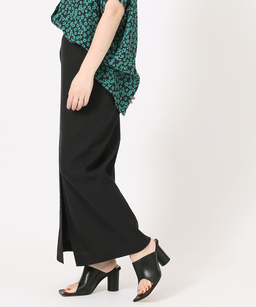 journal standard L'essage（ジャーナルスタンダードレサージュ）の「《追加》バイオリネンストレッチタイトスカート（スカート・レディース・レッド系その他/ブラック・38/36）」の9枚目の写真