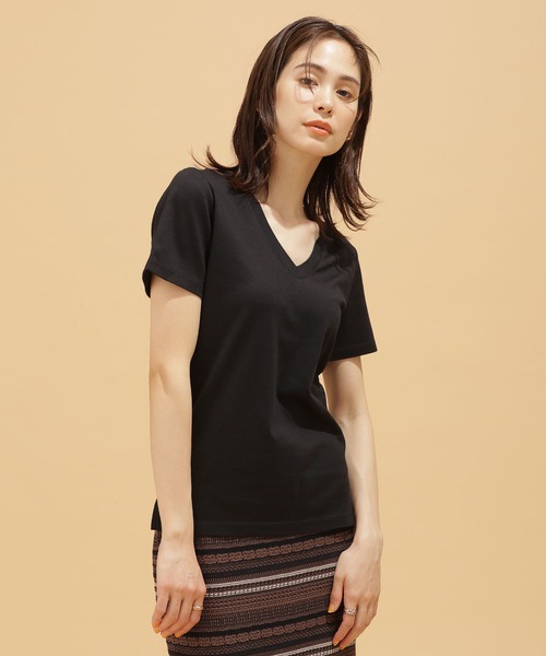 NANO universe（ナノユニバース）の「LB.03/Anti Soaked 汗染み防止 ＶネックＴシャツ 半袖（Tシャツ/カットソー・レディース・ホワイト/ブラック/トップグレー/イエロー・Ⅰ/Ⅱ/Ⅲ）」の3枚目の写真