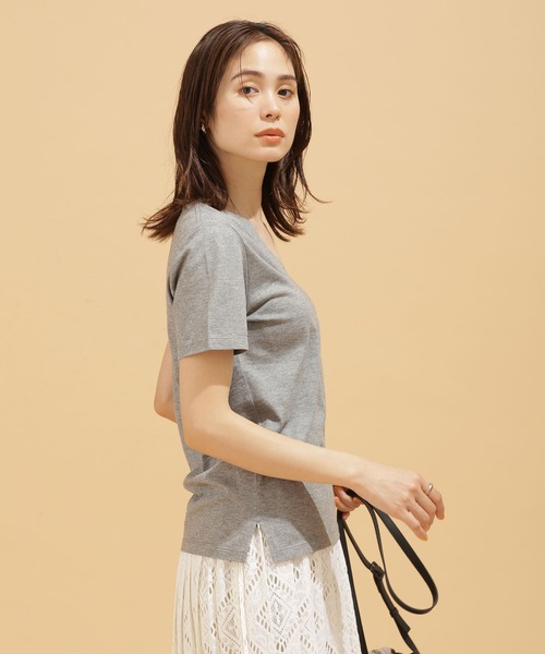 NANO universe（ナノユニバース）の「LB.03/Anti Soaked 汗染み防止 ＶネックＴシャツ 半袖（Tシャツ/カットソー・レディース・ホワイト/ブラック/トップグレー/イエロー・Ⅰ/Ⅱ/Ⅲ）」の5枚目の写真