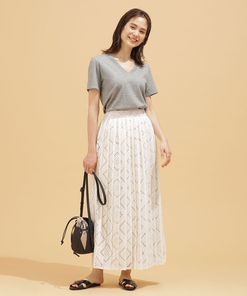 NANO universe（ナノユニバース）の「LB.03/Anti Soaked 汗染み防止 ＶネックＴシャツ 半袖（Tシャツ/カットソー・レディース・ホワイト/ブラック/トップグレー/イエロー・Ⅰ/Ⅱ/Ⅲ）」の16枚目の写真