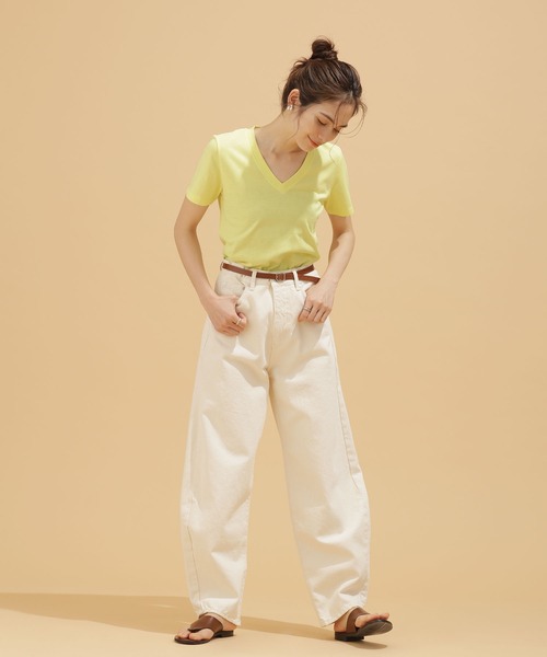 NANO universe（ナノユニバース）の「LB.03/Anti Soaked 汗染み防止 ＶネックＴシャツ 半袖（Tシャツ/カットソー・レディース・ホワイト/ブラック/トップグレー/イエロー・Ⅰ/Ⅱ/Ⅲ）」の17枚目の写真