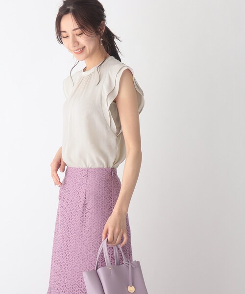 index（インデックス）の「◆ブーケフラワーアソートヨウリュウブラウス【WEB限定サイズ】（シャツ/ブラウス・レディース・ネイビー系/ライトグレー/ブルー系・36/42/38/40）」の2枚目の写真