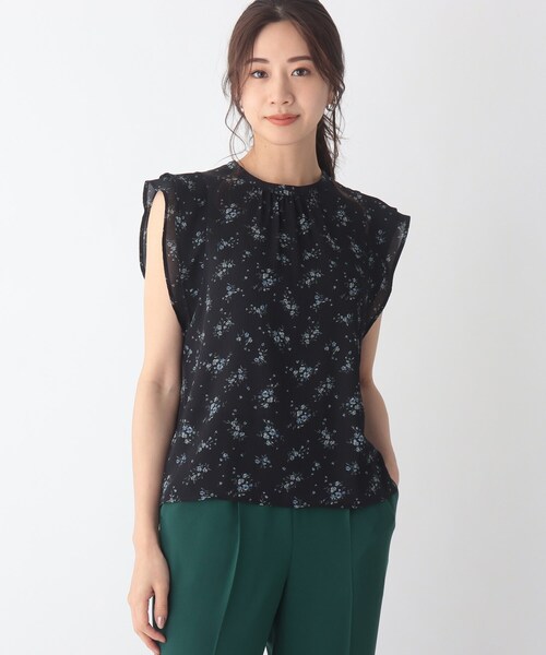 index（インデックス）の「◆ブーケフラワーアソートヨウリュウブラウス【WEB限定サイズ】（シャツ/ブラウス・レディース・ネイビー系/ライトグレー/ブルー系・36/42/38/40）」の4枚目の写真