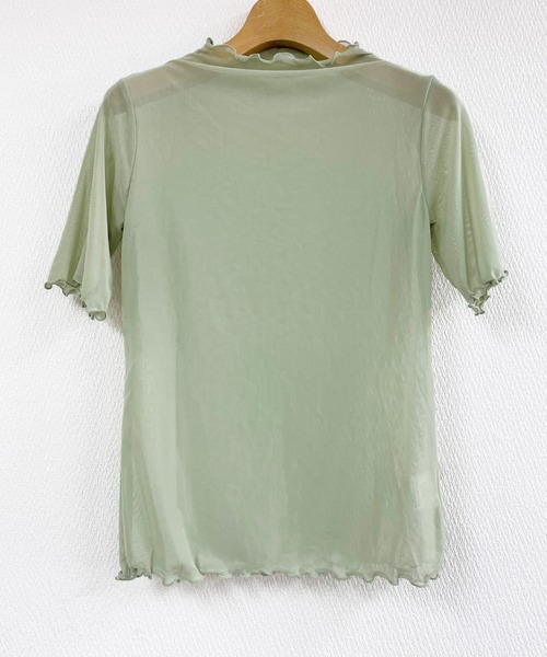 AsRiRe(アスリレイ)の「【AsRiRe】半袖シアートップス(Tシャツ/カットソー・レディース・ミント/ホワイト/ブラック・M)」の9枚目の写真