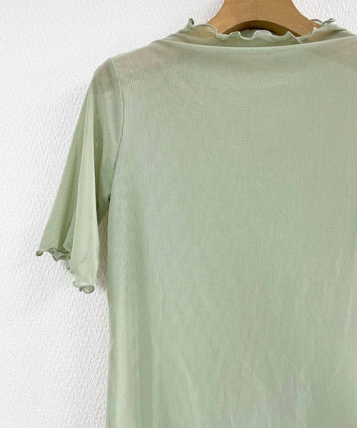 AsRiRe(アスリレイ)の「【AsRiRe】半袖シアートップス(Tシャツ/カットソー・レディース・ミント/ホワイト/ブラック・M)」の10枚目の写真