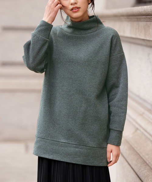 RANAN(ラナン)の「<アンチピリング>裏起毛ハイネックプルオーバー(Tシャツ/カットソー・レディース・サンドグレー/ベージュ/チャコール/ブラック・M/L/LL)」の4枚目の写真