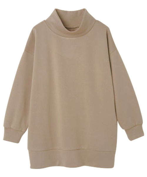 RANAN(ラナン)の「<アンチピリング>裏起毛ハイネックプルオーバー(Tシャツ/カットソー・レディース・サンドグレー/ベージュ/チャコール/ブラック・M/L/LL)」の8枚目の写真