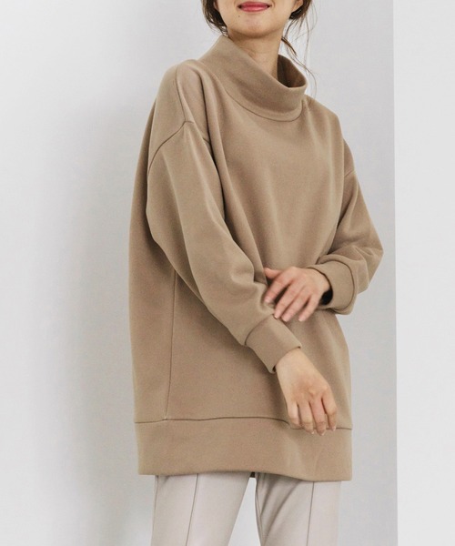 RANAN(ラナン)の「<アンチピリング>裏起毛ハイネックプルオーバー(Tシャツ/カットソー・レディース・サンドグレー/ベージュ/チャコール/ブラック・M/L/LL)」の13枚目の写真