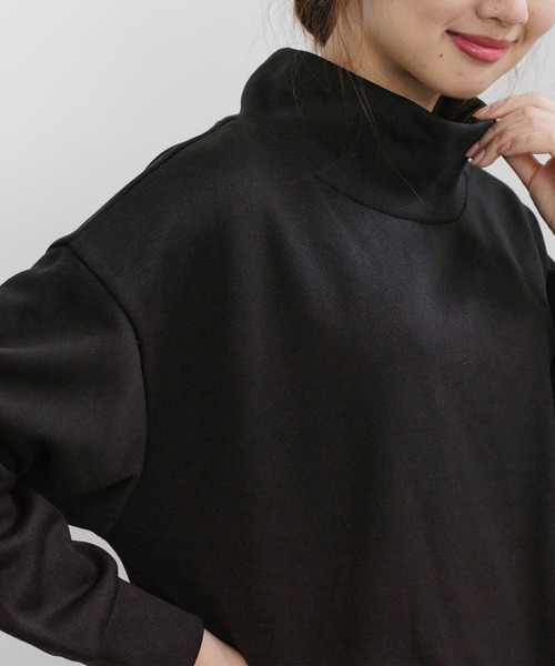RANAN(ラナン)の「<アンチピリング>裏起毛ハイネックプルオーバー(Tシャツ/カットソー・レディース・サンドグレー/ベージュ/チャコール/ブラック・M/L/LL)」の12枚目の写真