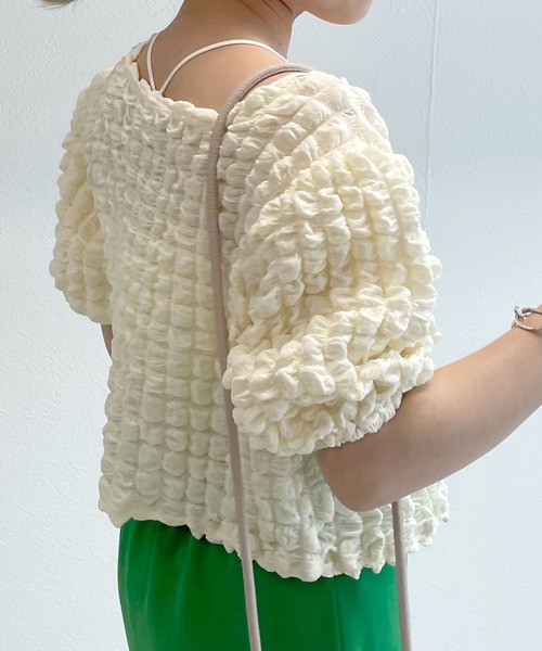 w closet(ダブルクローゼット)の「【2WAY】ポコポコリボンプルオーバー(シャツ/ブラウス・レディース・ブラック/ブラウン/アイボリー/サックスブルー系1・FREE)」の7枚目の写真