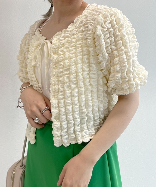 w closet(ダブルクローゼット)の「【2WAY】ポコポコリボンプルオーバー(シャツ/ブラウス・レディース・ブラック/ブラウン/アイボリー/サックスブルー系1・FREE)」の9枚目の写真