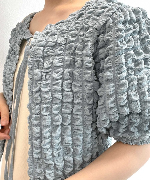 w closet(ダブルクローゼット)の「【2WAY】ポコポコリボンプルオーバー(シャツ/ブラウス・レディース・ブラック/ブラウン/アイボリー/サックスブルー系1・FREE)」の17枚目の写真