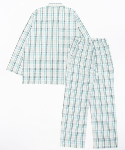 COMME CI COMME CA（コムシコムサ）の「COMME CI COMME CA/コムシコムサ　ルームウェア  綿100％ ファインクレープ　長袖長パンツ　セットアップ（ルームウェア/パジャマ・メンズ・グリーン/ブルー・LARGE/MEDIUM/X-LARGE）」の8枚目の写真