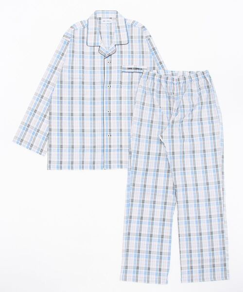 COMME CI COMME CA（コムシコムサ）の「COMME CI COMME CA/コムシコムサ　ルームウェア  綿100％ ファインクレープ　長袖長パンツ　セットアップ（ルームウェア/パジャマ・メンズ・グリーン/ブルー・LARGE/MEDIUM/X-LARGE）」の14枚目の写真