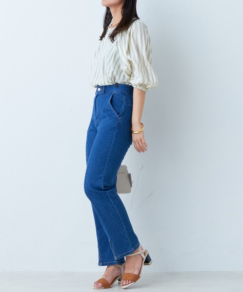 natural couture（ナチュラルクチュール）の「2022AWアイテム/WEB限定カラー有り/ランタンスリーブ2WAYブラウス（シャツ/ブラウス・レディース・オフホワイト/グリーン/モカ/その他1/その他2/ブラック・FREE）」の16枚目の写真