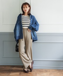 スムースニットストレートパンツ