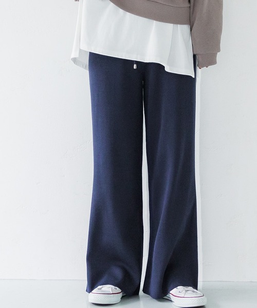 coca(coca)(コカ)の「スムースニットストレートパンツ(その他パンツ・レディース・ブラック/グレー/ブラウン/ネイビー/ベージュ/カーキ/チャコール・SHORT/LONG)」の7枚目の写真