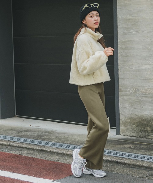 coca(coca)(コカ)の「スムースニットストレートパンツ(その他パンツ・レディース・ブラック/グレー/ブラウン/ネイビー/ベージュ/カーキ/チャコール・SHORT/LONG)」の19枚目の写真
