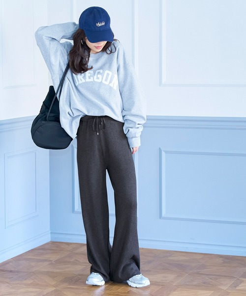 coca(coca)(コカ)の「スムースニットストレートパンツ(その他パンツ・レディース・ブラック/グレー/ブラウン/ネイビー/ベージュ/カーキ/チャコール・SHORT/LONG)」の18枚目の写真