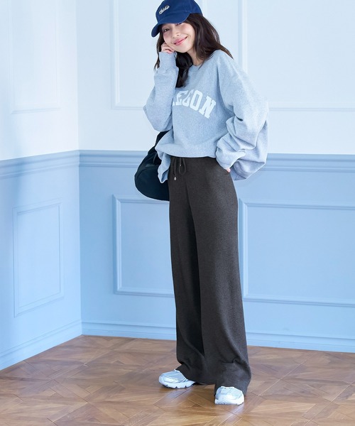 coca(coca)(コカ)の「スムースニットストレートパンツ(その他パンツ・レディース・ブラック/グレー/ブラウン/ネイビー/ベージュ/カーキ/チャコール・SHORT/LONG)」の17枚目の写真