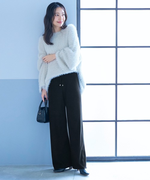 coca(coca)(コカ)の「スムースニットストレートパンツ(その他パンツ・レディース・ブラック/グレー/ブラウン/ネイビー/ベージュ/カーキ/チャコール・SHORT/LONG)」の15枚目の写真