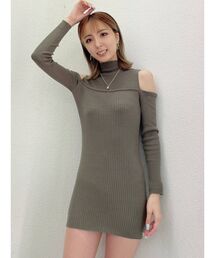 GYDA | ショルダーオープン ビスチェデザインニットタイトワンピース(ワンピース)