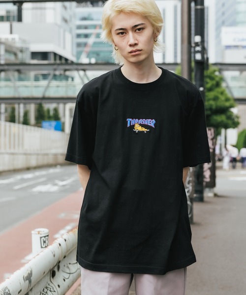 THRASHER(スラッシャー)の「THRASHER×GARFIELD/スラッシャー×ガーフィールド GARFIELD emb. ガーフィールド 半袖Tシャツ(Tシャツ/カットソー・メンズ・ホワイト/ブルー/ブラック・M/XL/L)」の10枚目の写真