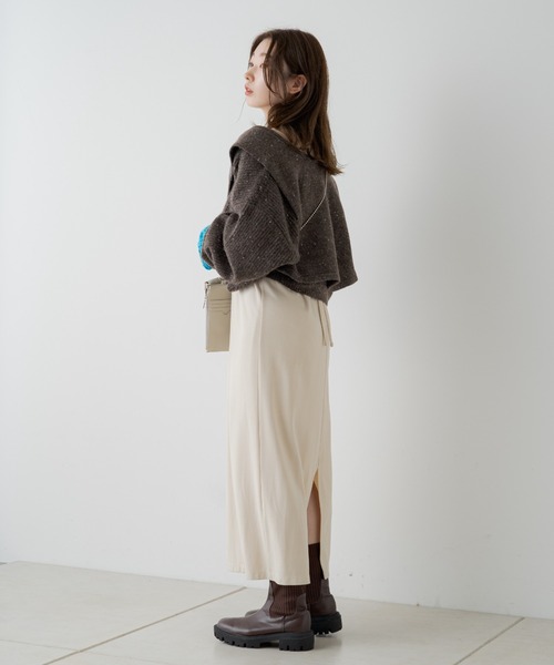 Kastane(カスタネ)の「【2022AWアイテム/WEB限定】襟付きクロップドカーディガン(カーディガン/ボレロ・レディース・ホワイト/ブラウン/ピンク/アイボリー・FREE)」の14枚目の写真