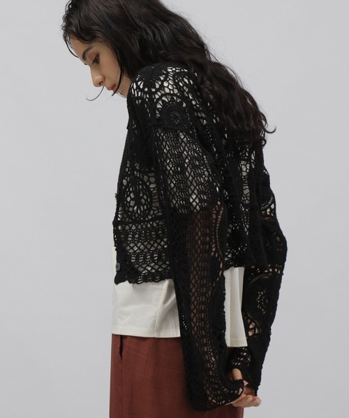 LAKOLE（ラコレ）の「モチーフレースショートカーディガン / 126939（カーディガン/ボレロ・レディース・ブラック/ナチュラル・SMALL/MEDIUM）」の15枚目の写真