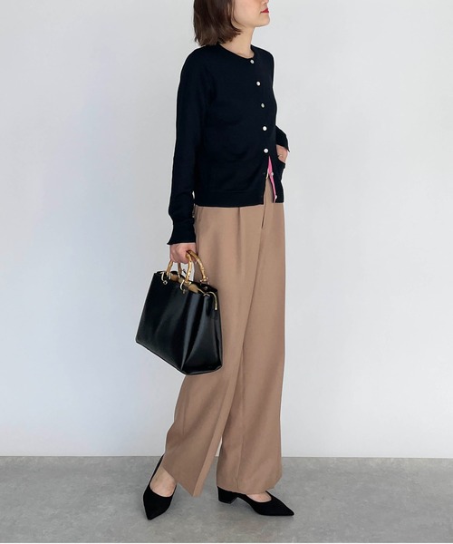 PICCIN（ピッチン）の「シェルボタンバイカラーカーディガン（カーディガン/ボレロ・レディース・ホワイト/ブラック/グレー/ブルー/サーモンピンク・M）」の22枚目の写真