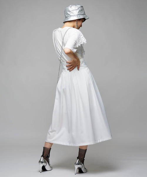 Narcissus（ナルシス）の「【Narcissus】タックフレアスカート（スカート・レディース・ブラック/ホワイト・FREE）」の5枚目の写真