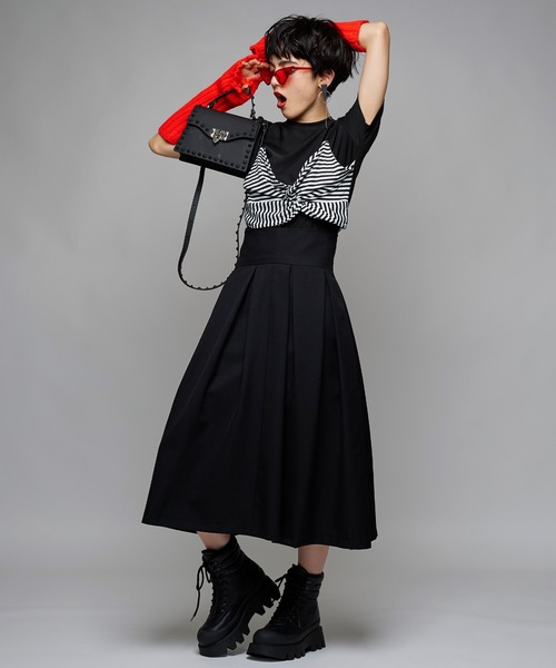 Narcissus（ナルシス）の「【Narcissus】タックフレアスカート（スカート・レディース・ブラック/ホワイト・FREE）」の10枚目の写真