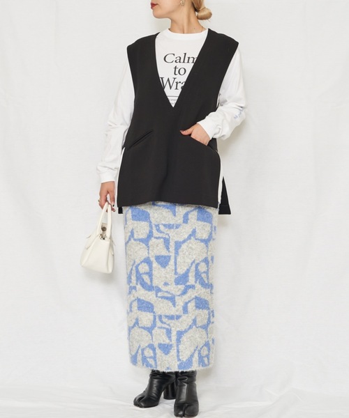 EMMA LIMBER(エマリンバー)の「Calm Long Sleeve T-shirt(カームスリーブロングTシャツ)(Tシャツ/カットソー・レディース・オフホワイト/ブラウン・FREE)」の4枚目の写真