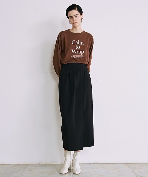 EMMA LIMBER(エマリンバー)の「Calm Long Sleeve T-shirt(カームスリーブロングTシャツ)(Tシャツ/カットソー・レディース・オフホワイト/ブラウン・FREE)」の11枚目の写真
