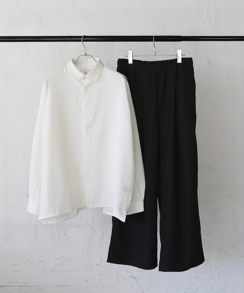 ASTRONOMY（アストロノミー）の「ドルマン長袖シャツ ＆ バギータックワイドスラックス（セットアップ・メンズ・ホワイト/ブラウン/ブルー/ホワイト系/チャコール/ブラック/グレー/ブラック系・S/XL/L/M）」の16枚目の写真