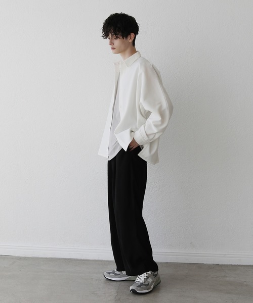 ASTRONOMY（アストロノミー）の「ドルマン長袖シャツ ＆ バギータックワイドスラックス（セットアップ・メンズ・ホワイト/ブラウン/ブルー/ホワイト系/チャコール/ブラック/グレー/ブラック系・S/XL/L/M）」の17枚目の写真