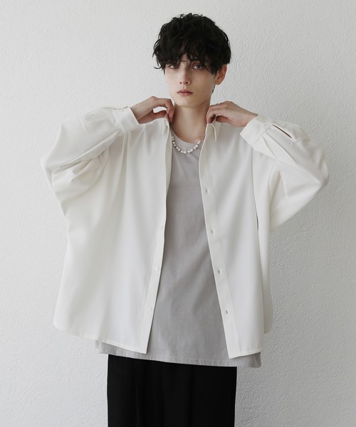 ASTRONOMY（アストロノミー）の「ドルマン長袖シャツ ＆ バギータックワイドスラックス（セットアップ・メンズ・ホワイト/ブラウン/ブルー/ホワイト系/チャコール/ブラック/グレー/ブラック系・S/XL/L/M）」の22枚目の写真