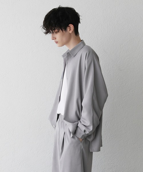 ASTRONOMY（アストロノミー）の「ドルマン長袖シャツ ＆ バギータックワイドスラックス（セットアップ・メンズ・ホワイト/ブラウン/ブルー/ホワイト系/チャコール/ブラック/グレー/ブラック系・S/XL/L/M）」の10枚目の写真