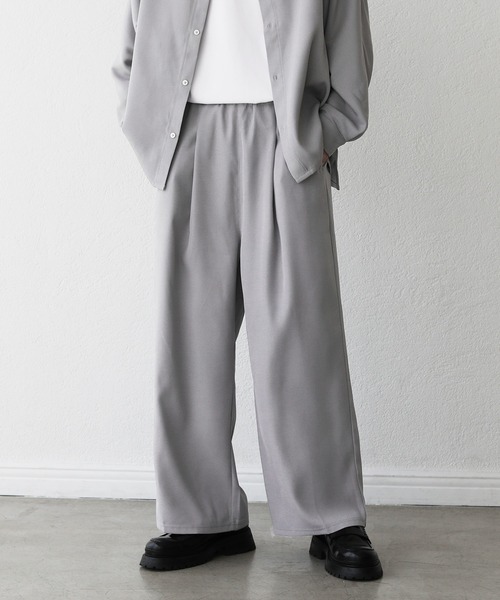 ASTRONOMY（アストロノミー）の「ドルマン長袖シャツ ＆ バギータックワイドスラックス（セットアップ・メンズ・ホワイト/ブラウン/ブルー/ホワイト系/チャコール/ブラック/グレー/ブラック系・S/XL/L/M）」の11枚目の写真