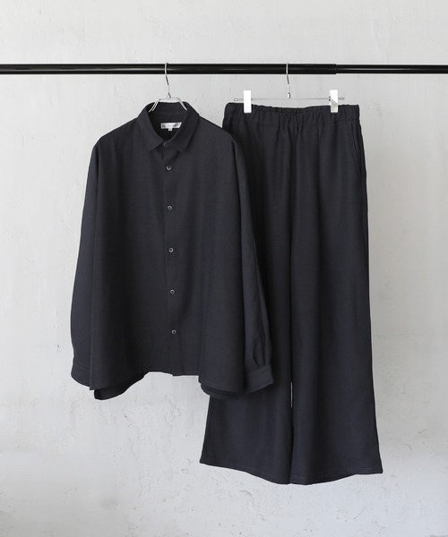 ASTRONOMY（アストロノミー）の「ドルマン長袖シャツ ＆ バギータックワイドスラックス（セットアップ・メンズ・ホワイト/ブラウン/ブルー/ホワイト系/チャコール/ブラック/グレー/ブラック系・S/XL/L/M）」の13枚目の写真