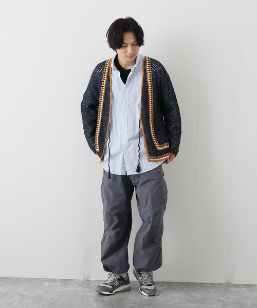 JOURNAL STANDARD（ジャーナルスタンダード）の「クロシェ編み カーディガン（カーディガン/ボレロ・メンズ・アイボリー/マスタード/ブラック系その他/コバルトブルー・MEDIUM/LARGE）」の16枚目の写真