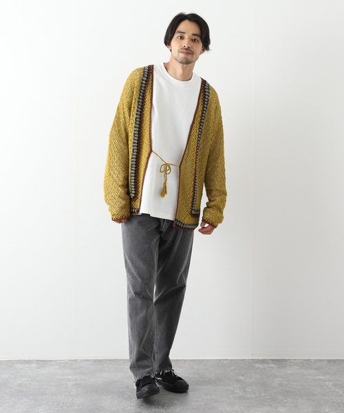 JOURNAL STANDARD（ジャーナルスタンダード）の「クロシェ編み カーディガン（カーディガン/ボレロ・メンズ・アイボリー/マスタード/ブラック系その他/コバルトブルー・MEDIUM/LARGE）」の11枚目の写真